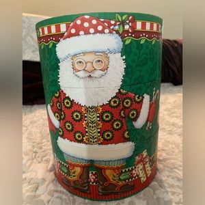 Mary Engelbreit Stackable Gift Box with rotating Santa Image